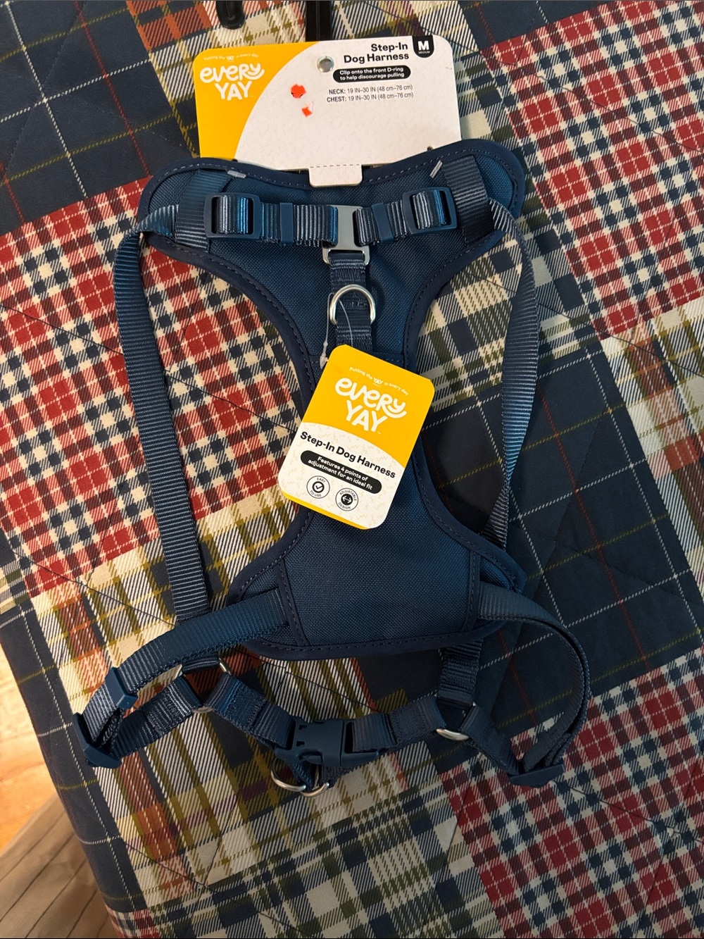 Navy Step-In Dog Harness - Medium
